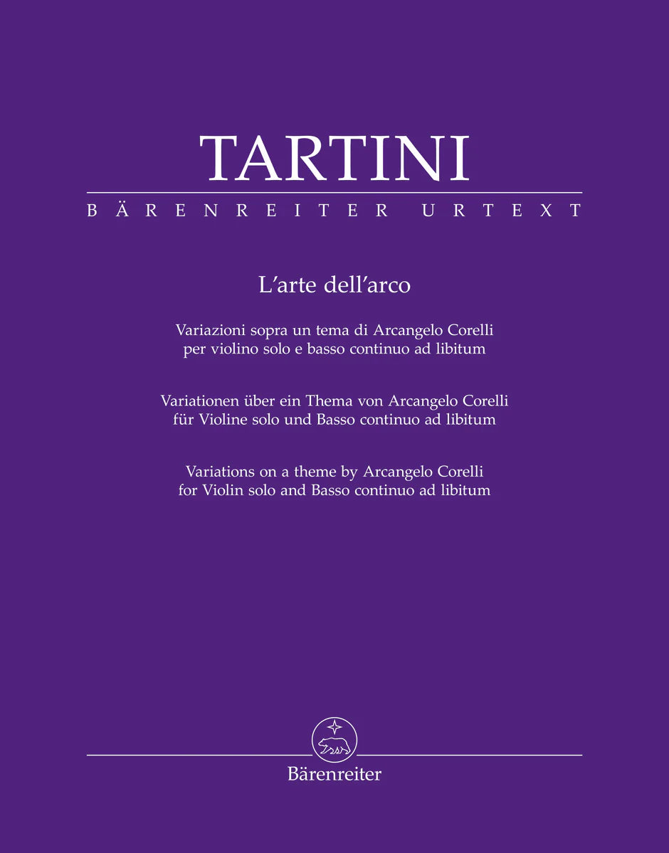 Tartini, Giuseppe - L'arte dell'arco - Solo Violin - edited by Matteo Cossu - Barenreiter Urtext