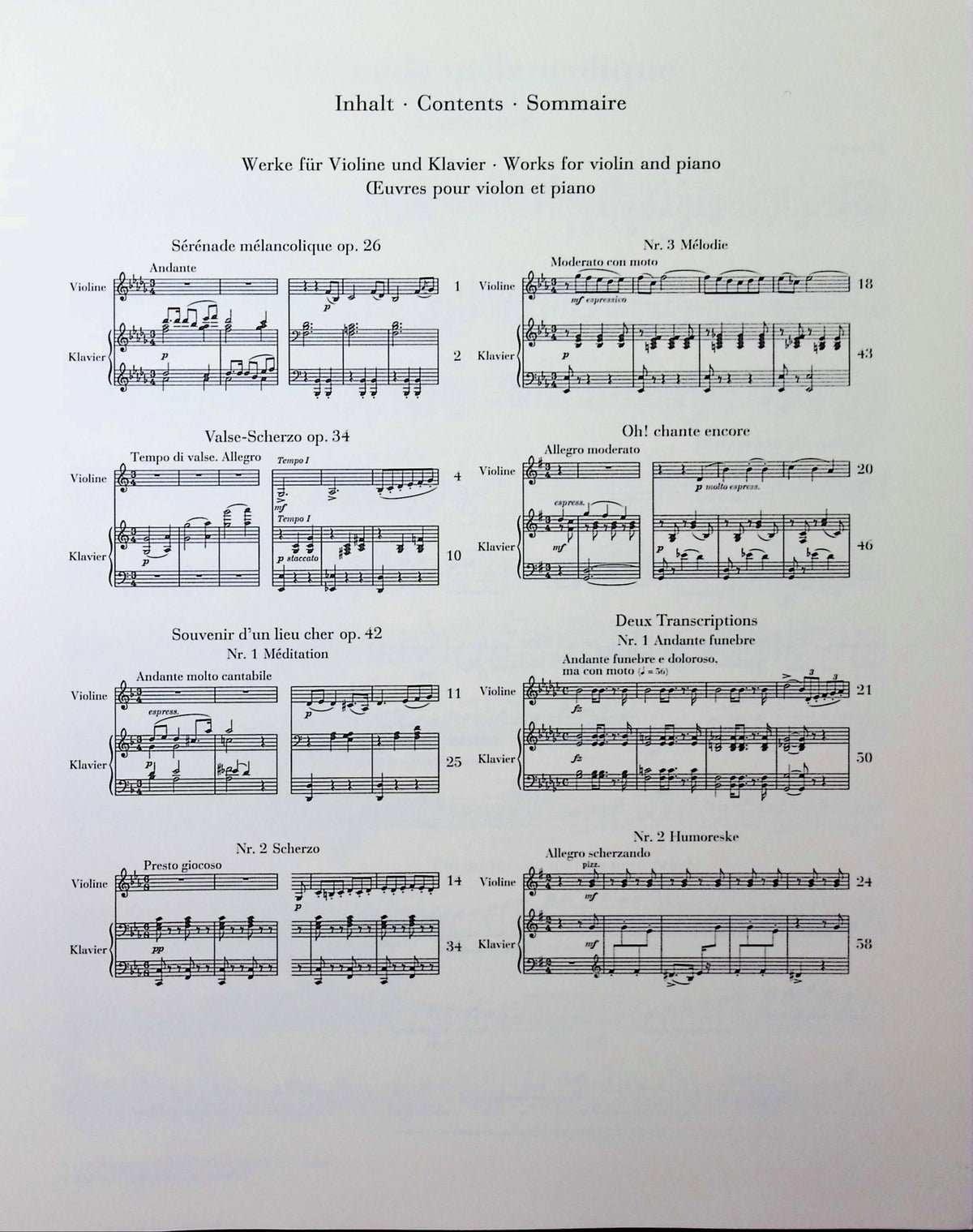 Tschaikowsky, Peter - Works for Violin and Piano - Edited by Komarov - G. Henle Verlag