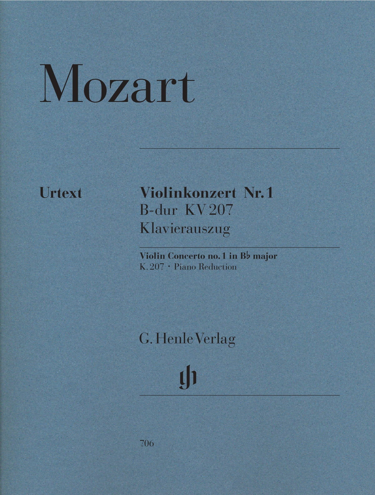 Mozart, W.A. - Violin Concerto No. 1 in B-flat Major, K. 207 - Violin and Piano - edited by Wolf-Dieter Seiffert - G. Henle Verlag