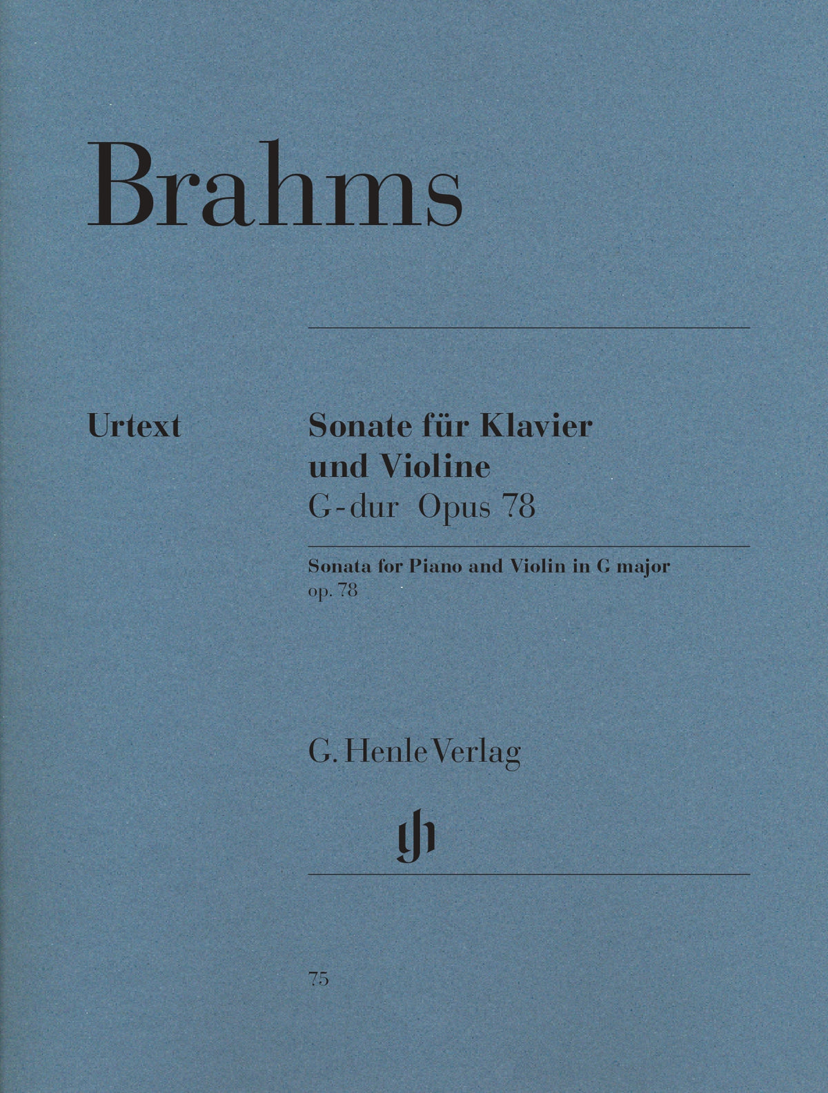 Brahms, Johannes - Sonata in G major op. 78 for Piano and Violin - Edited by Wiechart - G. Henle Verlag
