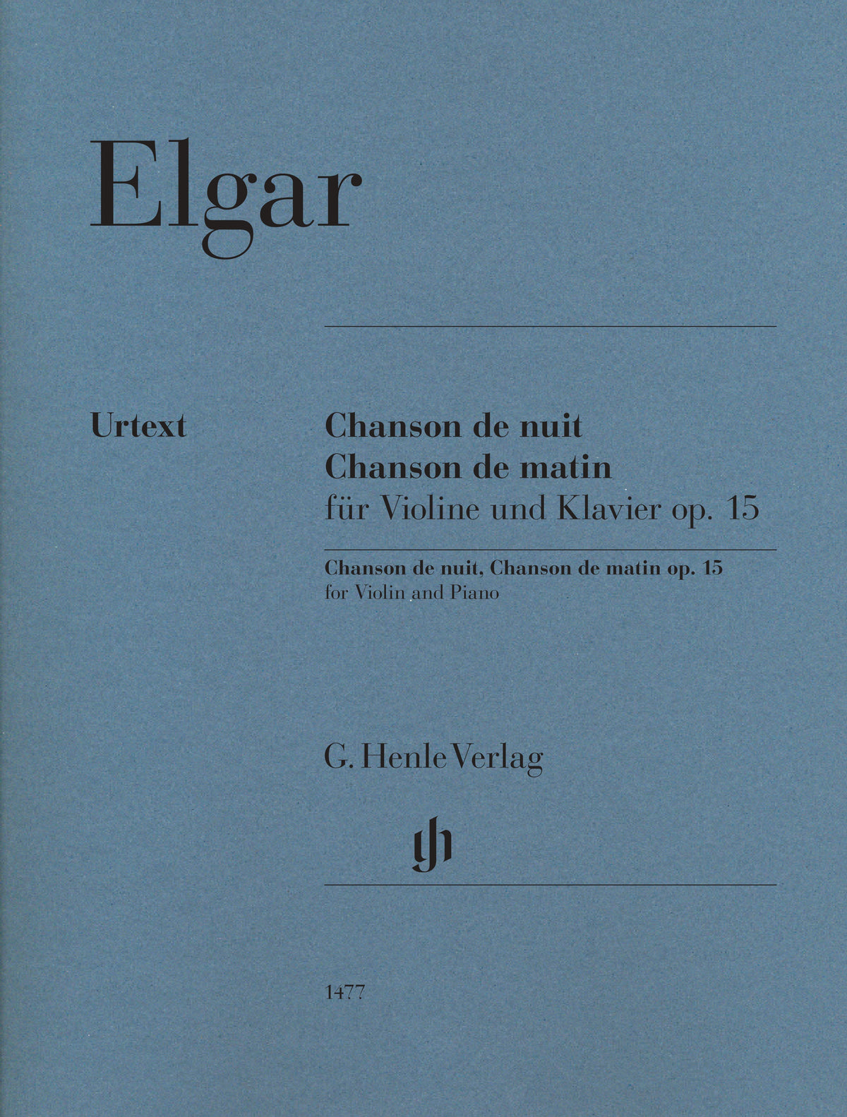 Elgar, Edward - Chanson de nuit and Chanson de matin op. 15 for Violin and Piano - Edited by Marshall-Luck - G. Henle Verlag