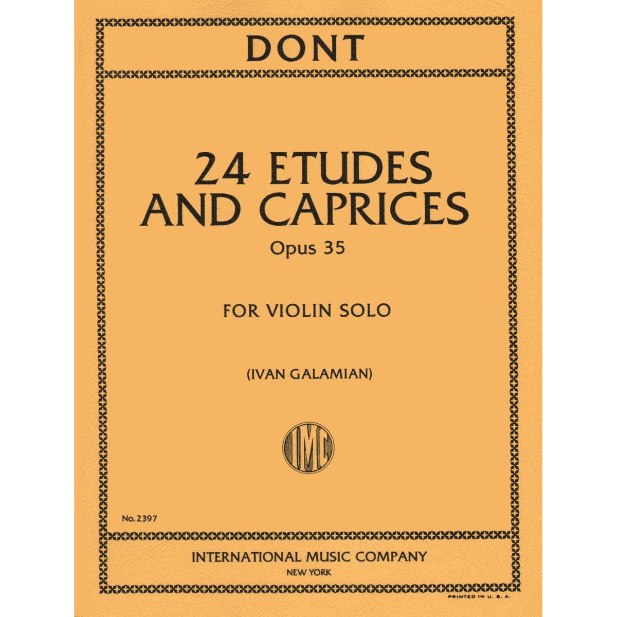 Dont, Jakob - 24 Etudes and Caprices Op 35 - Violin solo - edited by Ivan Galamian - International Edition