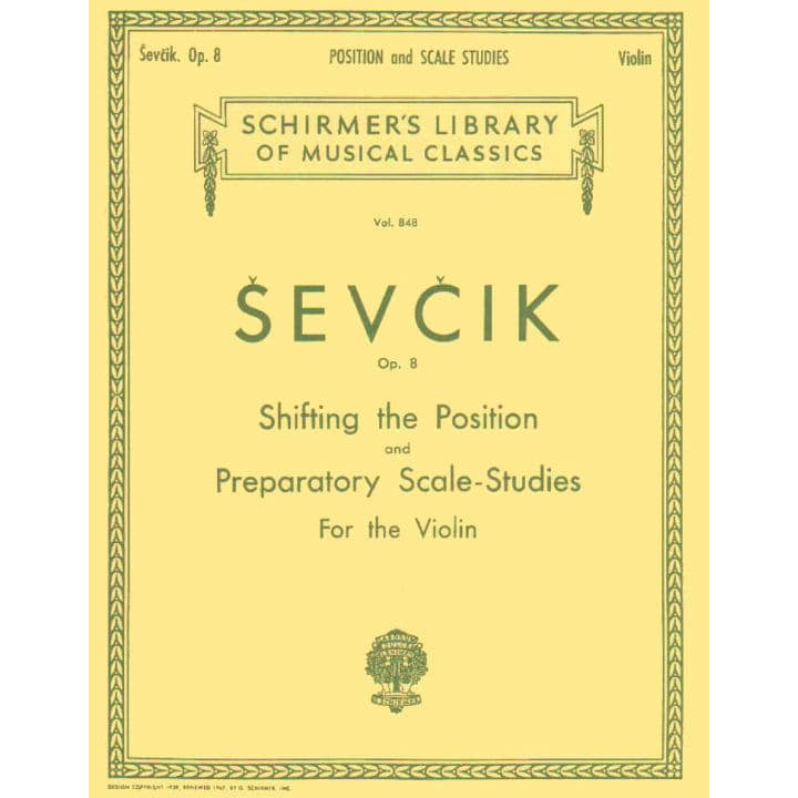 Sevcik, Otakar - Shifting the Position & Preparatory Scale Studies, Op 8 - Violin - published by G Schirmer