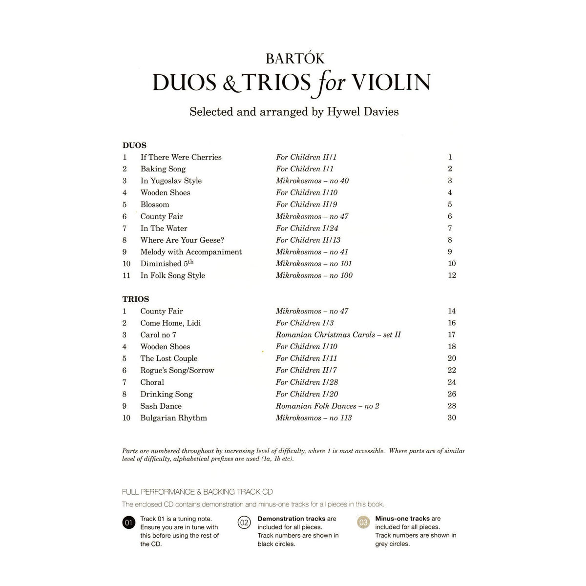 Bartok, Bela - Duos and Trios for Violin - for two or three Violins - 21 Stylish Arrangements by Hywel Davies - Boosey & Hawkes