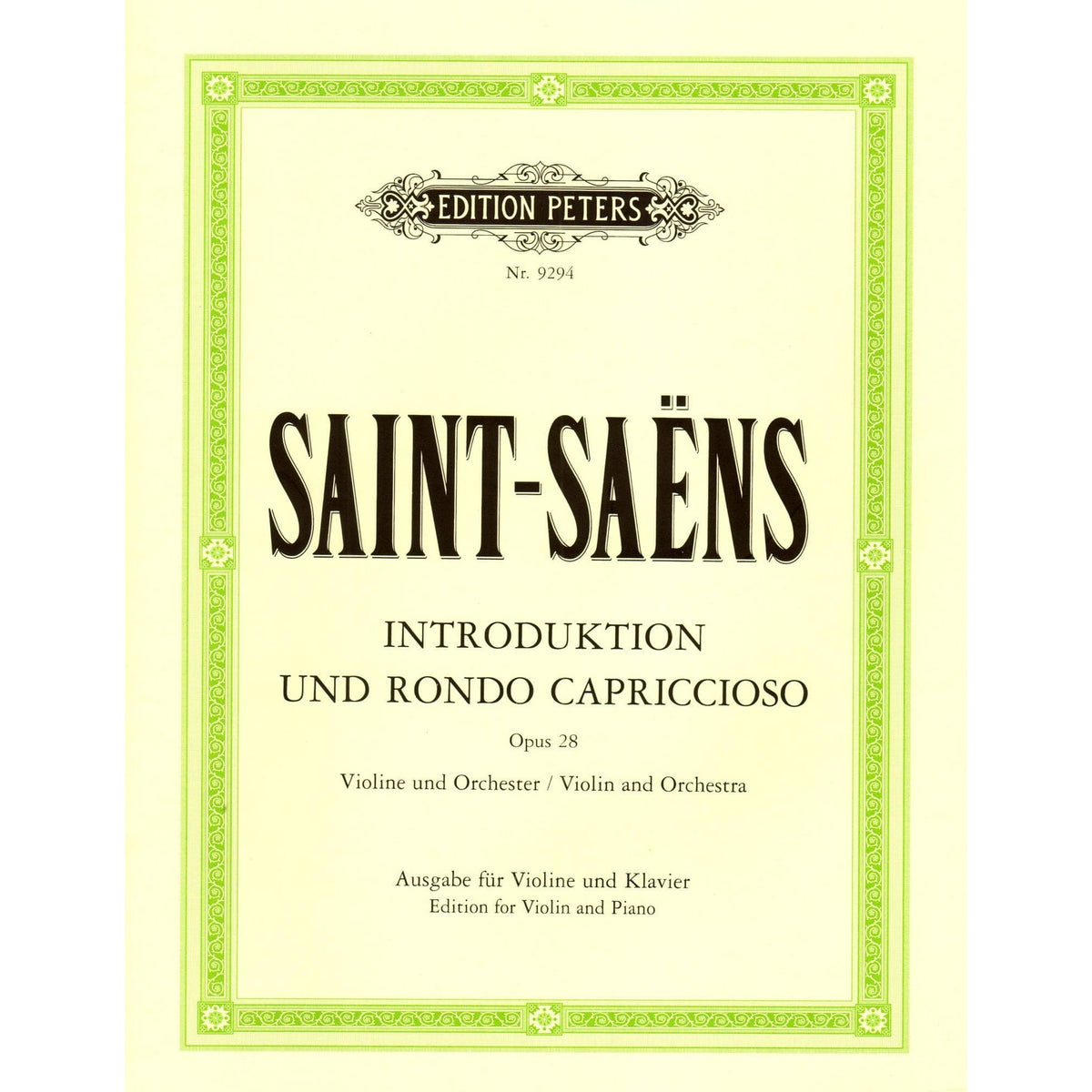 Camille Saint-Saens - Introduction and Rondo Capriccioso, Op 28 - Violin and Piano - Thiemann - Peters