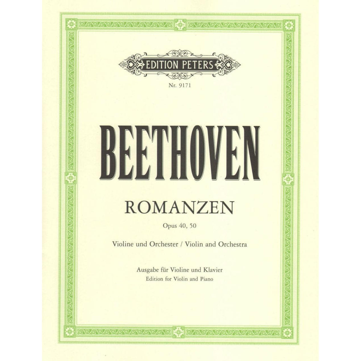 Beethoven, Ludwig - Two Romances, Op 40 and 50 - Violin and Piano - edited by Igor Oistrakh - Edition Peters