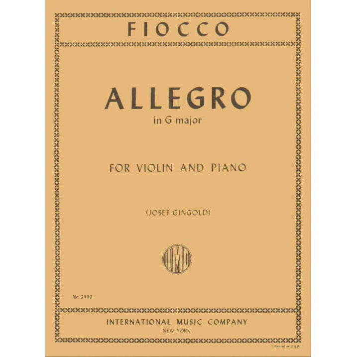 Fiocco Allegro Violin & Piano Sheet Music & Accessories