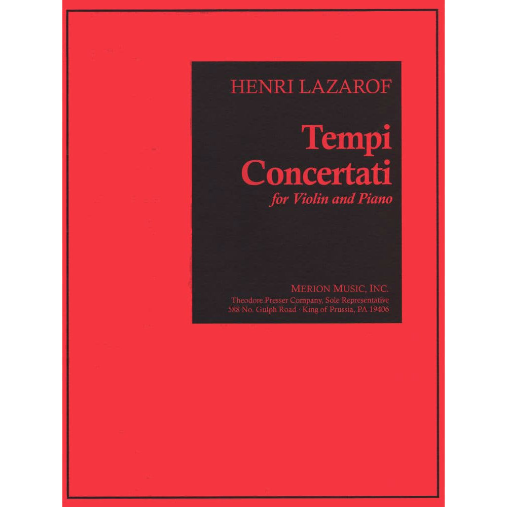 Lazarof, Henri - Tempi Concertati - Violin and Piano - Merion Music, Inc