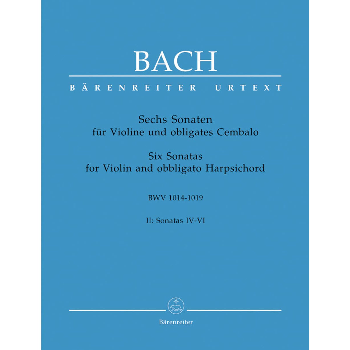 Bach, JS - 6 Sonatas for Violin and Piano, BWV 1017-1019, Volume 2 - edited by Peter Wollny and Andrew Manze - Bärenreiter Verlag URTEXT