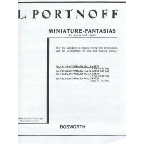 Portnoff, Leo - Russian Fantasia No 1 in A Minor - Violin and Piano - Bosworth