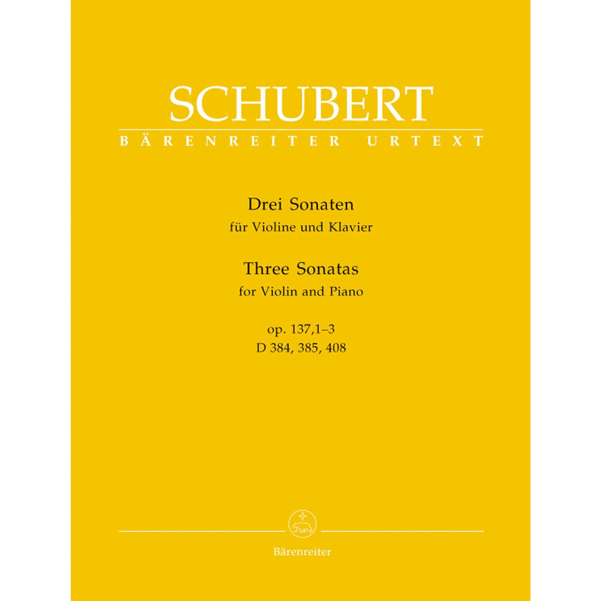 Schubert, Franz - Three Sonatinas, Op 137 For Violin and Piano URTEXT Published by Barenreiter