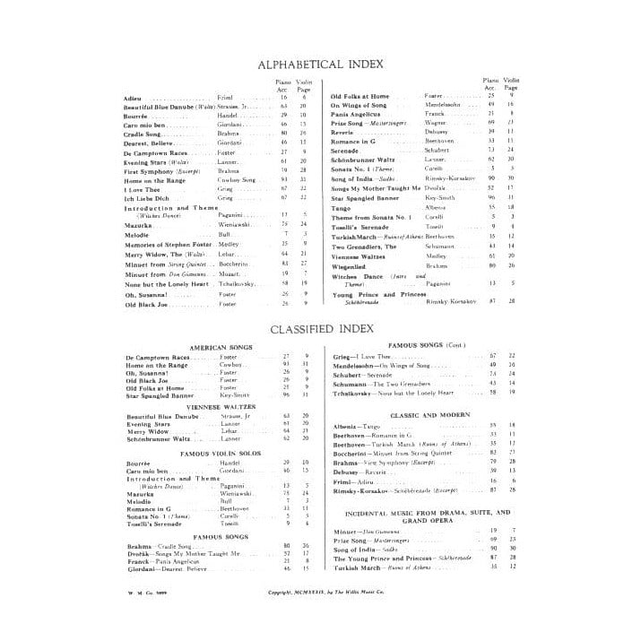 Herfurth, C Paul - Violin and Piano: A collection of 43 famous compositions arranged for violin and piano - arranged by C Paul Herfurth - Willis Music