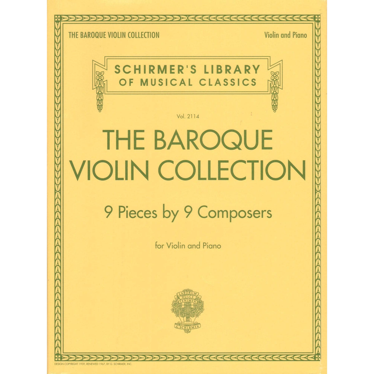 The Baroque Violin Collection - 9 Pieces by 9 Composers - for Violin and Piano - G. Schirmer