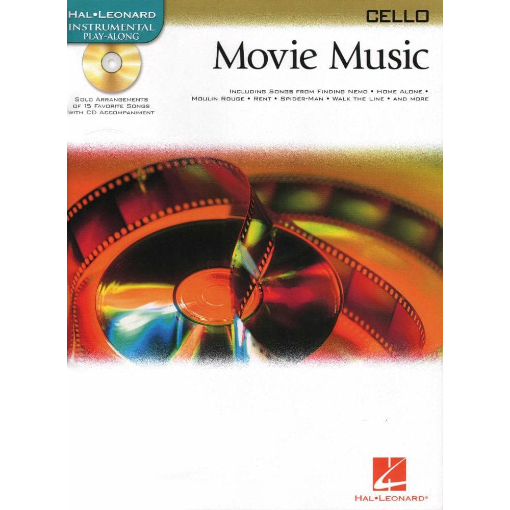 Movie Music: Solo Arrangements of 15 Favorite Songs with CD Accompaniment - Cello - Book/CD set - Hal Leonard Publication