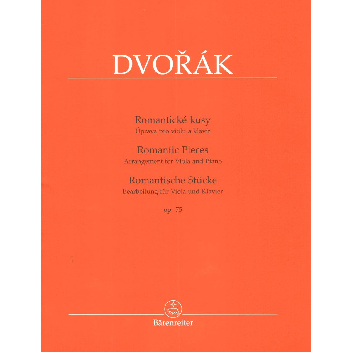 Dvorak, Antonin - Romantic Pieces, Op. 75 - for Viola and Piano - Barenreiter