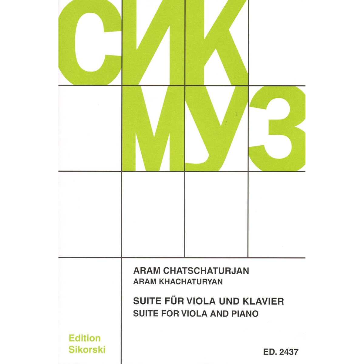 Aram Khachaturyan - Suite for Viola and Piano (1929) - Edition Sikorski