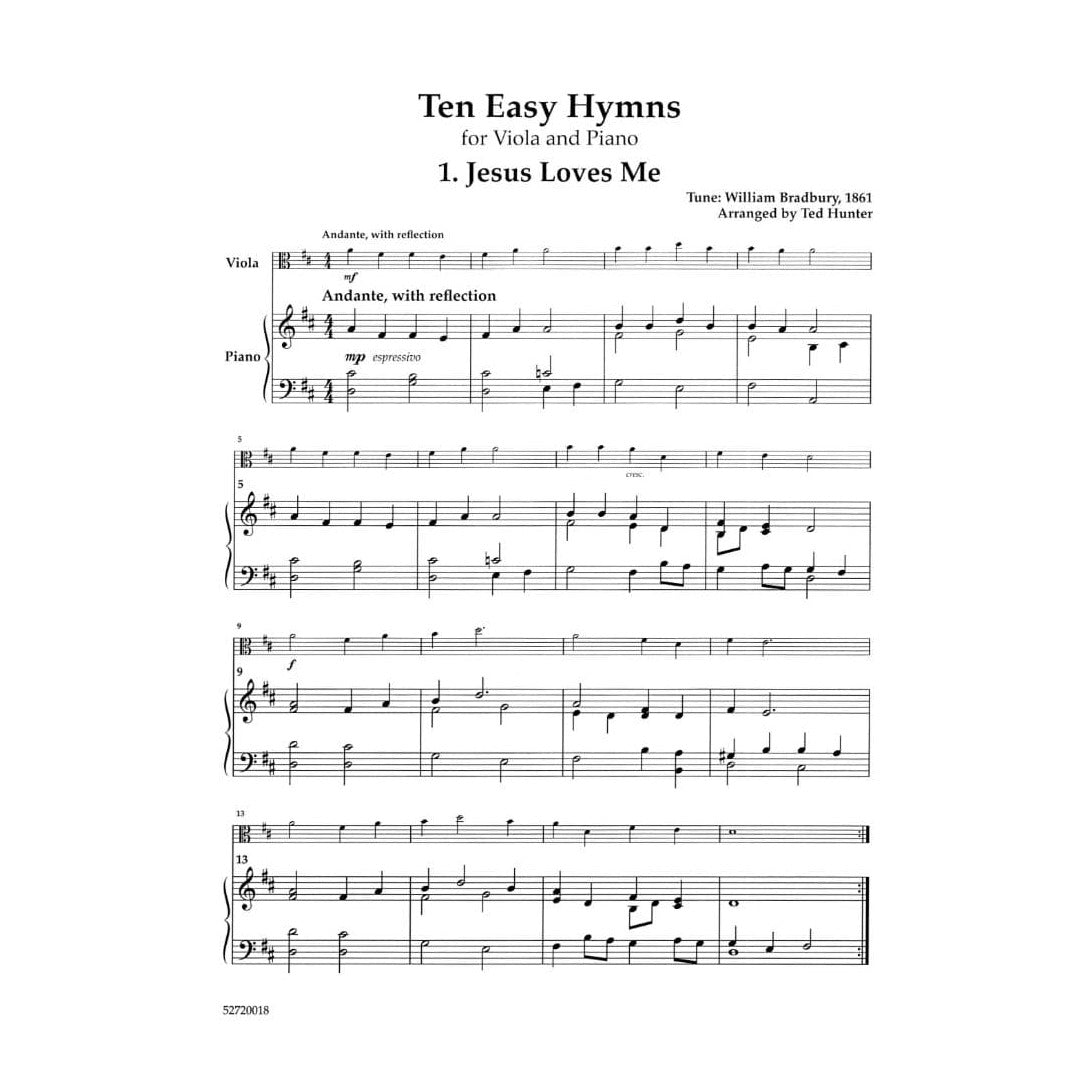 Ten Easy Hymns for Viola and Piano