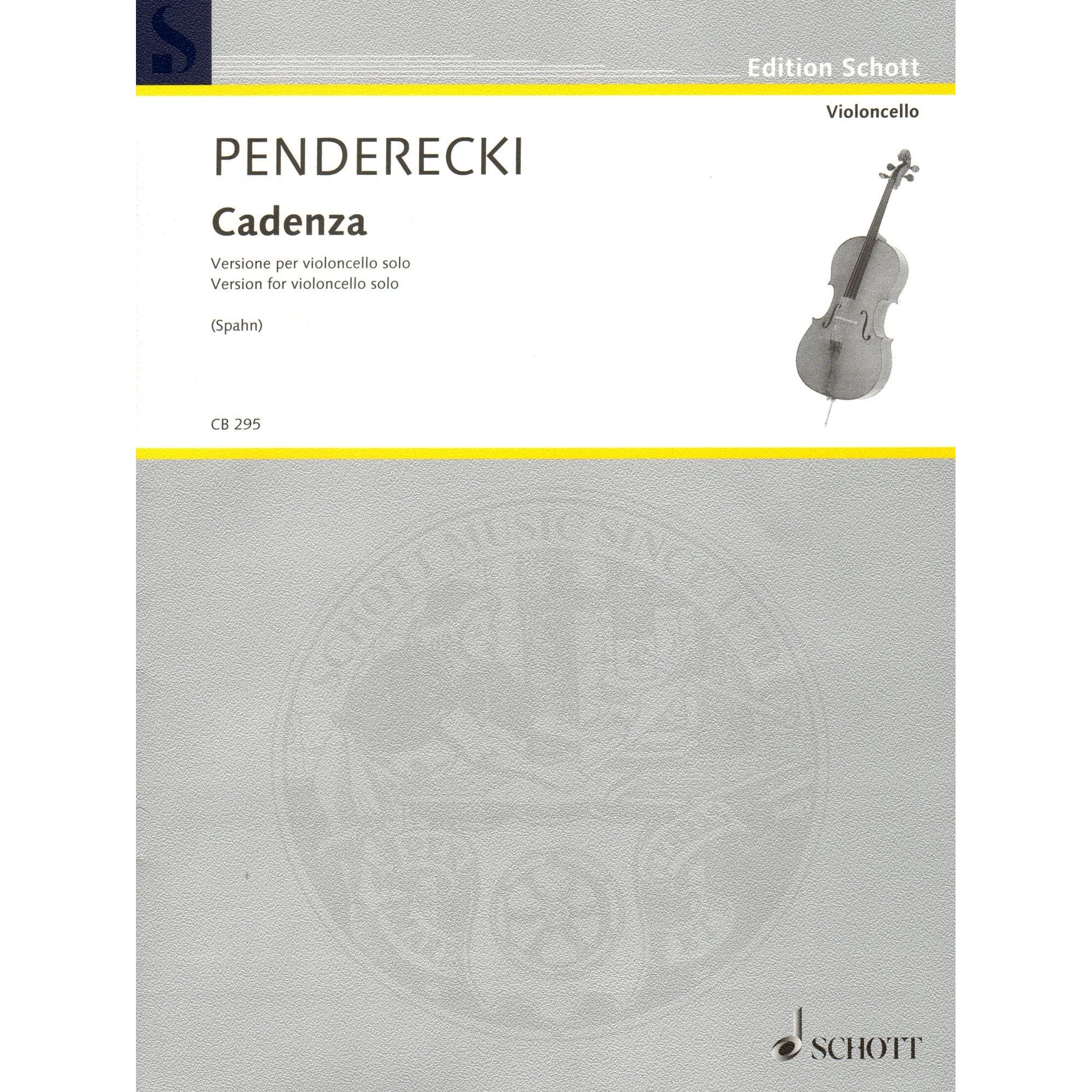 Penderecki Cadenza: Cello Solo Sheet Music
