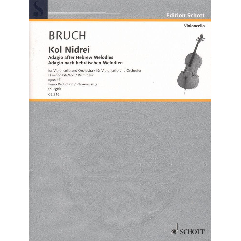 Kol Nidrei, Op 47 - Bruch, Max - Cello and Piano - edited by Kliegel - Schott