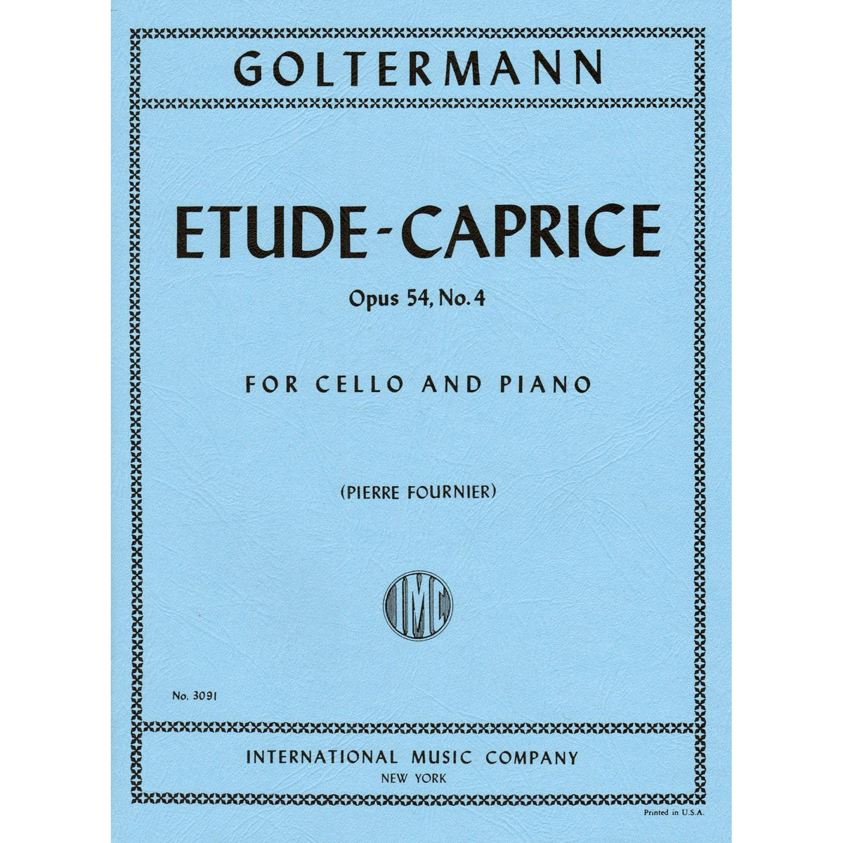 Goltermann, Georg - Etude-Caprice, Op 54, No 4 - Cello and Piano - edited by Pierre Fournier - International Edition