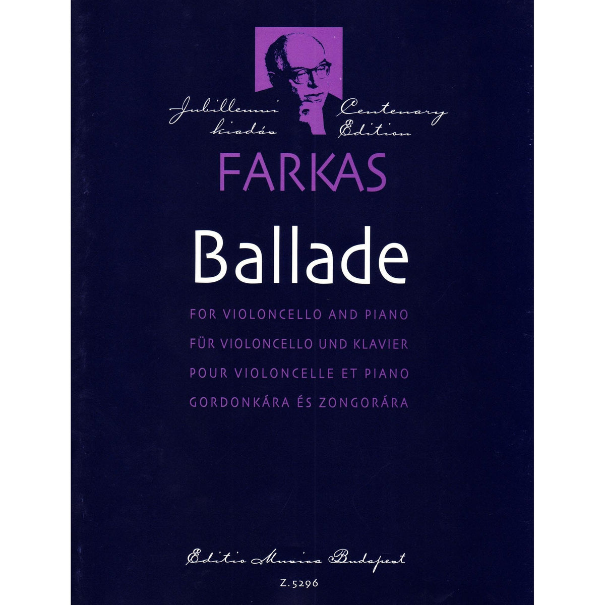 Farkas, Ferenc - Ballade - Cello and Piano - Editio Musica Budapest