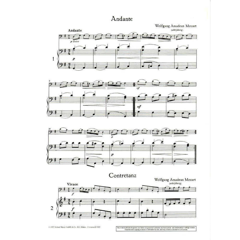 Such - Classical Pieces For The Beginner - Volume 1 For Cello and Piano Published by Schott Music