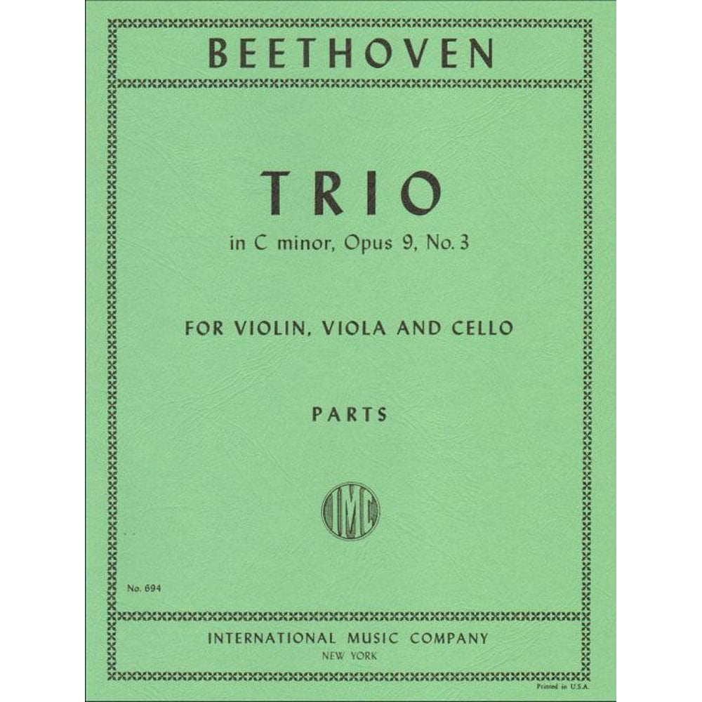 Beethoven, Ludwig - Trio In c minor Op 9 No 3 for Violin, Viola and Cello - International Edition