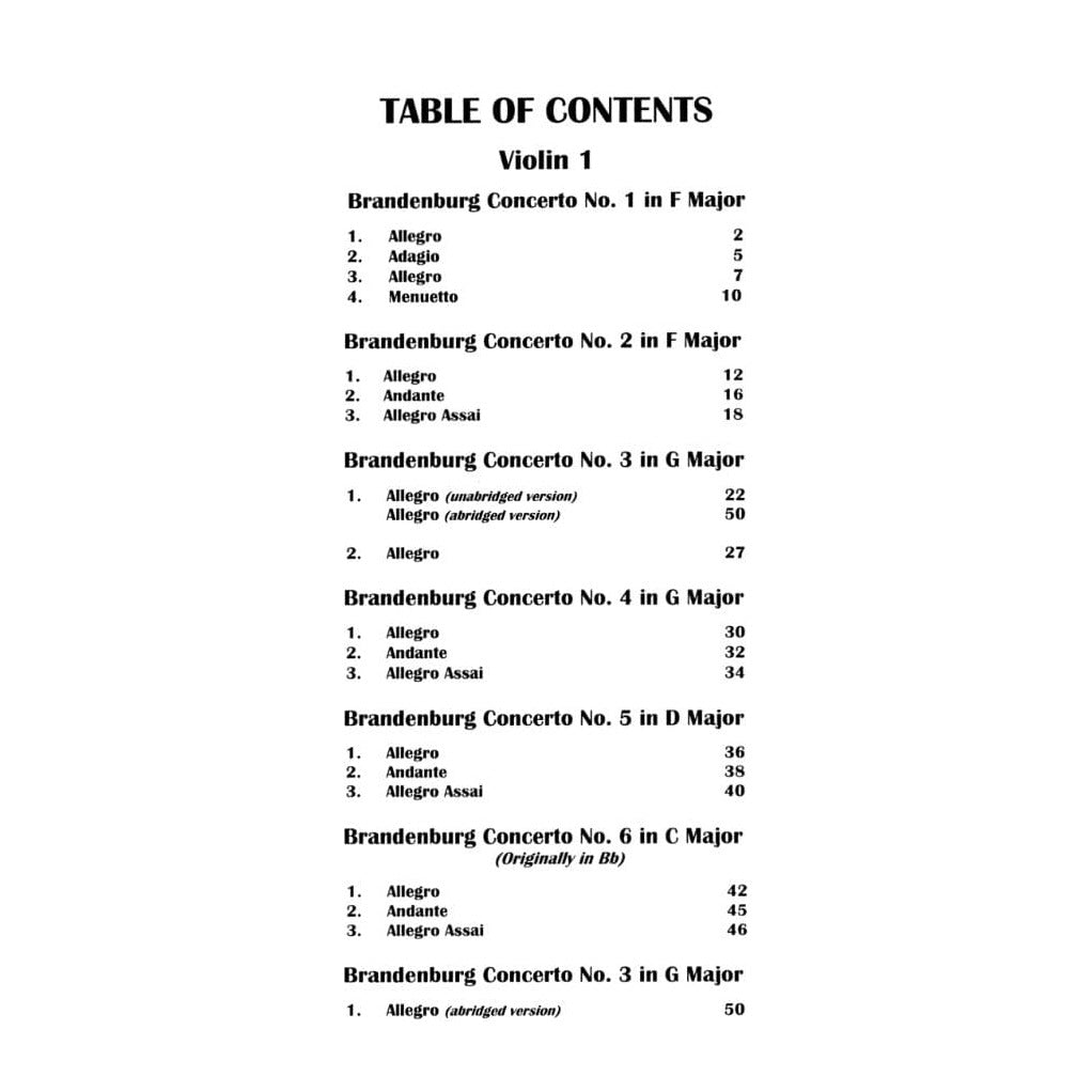 Bach, JS - The 6 Brandenburg Concertos for String Quartet