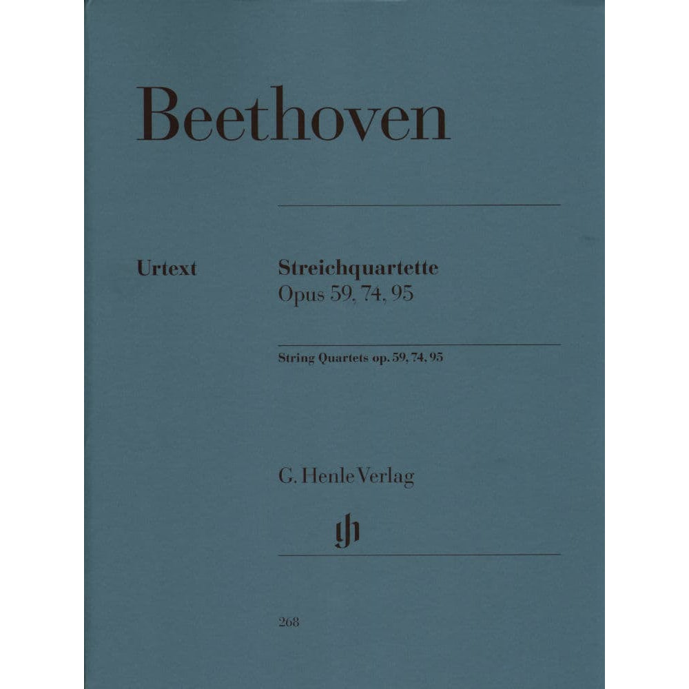 Beethoven, Ludwig - String Quartets Op 59, 74, 95 for Two Violins, Viola and Cello - Henle Verlag URTEXT Edition