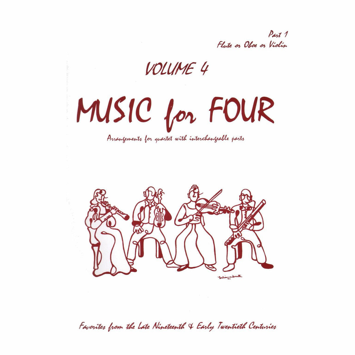 Music for Four, Volume 4 - Part 1 (Violin/Oboe/Flute) - arranged by Daniel Kelley - Last Resort Music