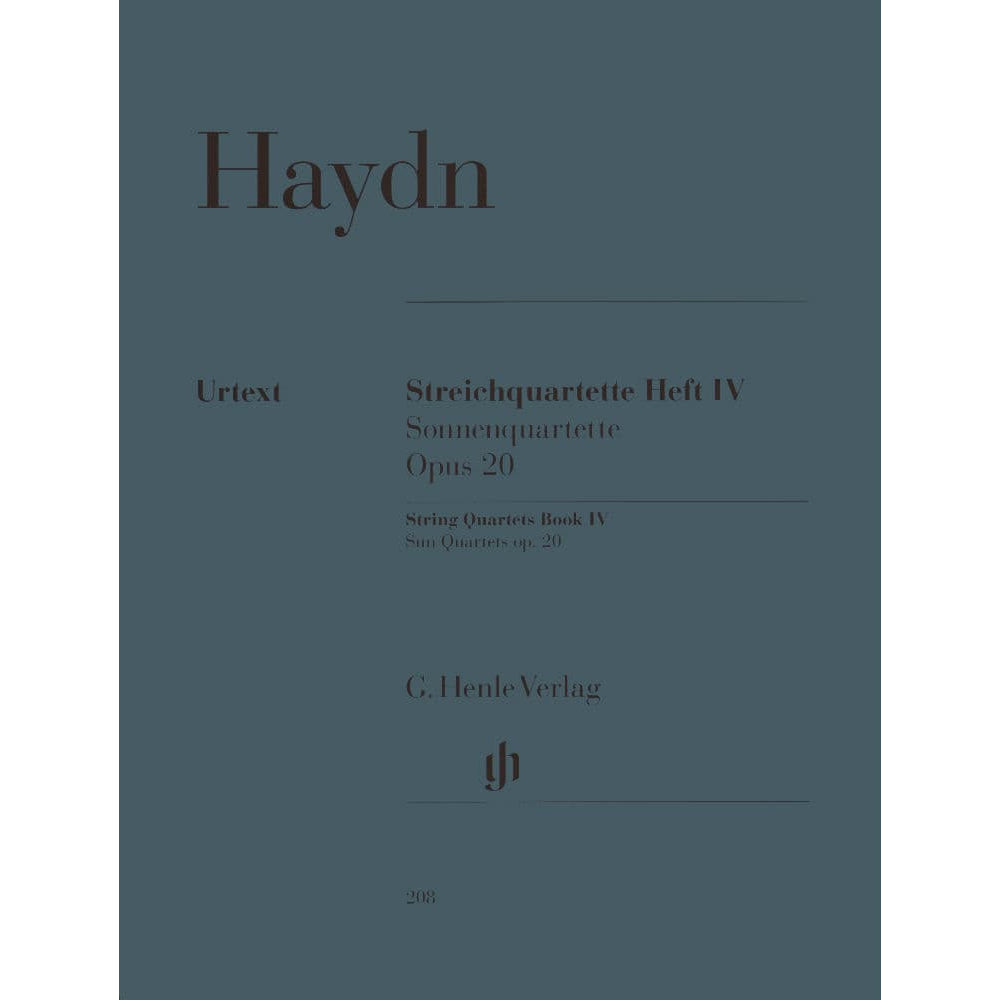 Haydn, Franz Joseph - String Quartets, Volume 4: Op 20 - edited by Georg Feder and Sonja Gerlach - G Henle Verlag URTEXT