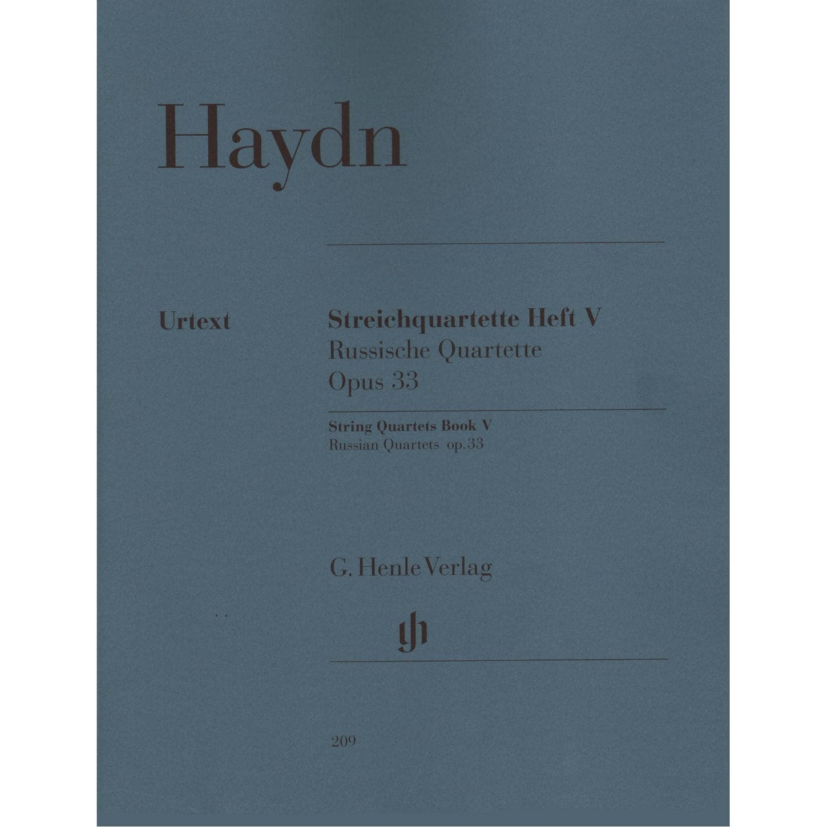 Haydn, Franz Joseph - String Quartets, Volume 5: Op 33 - edited by Georg Feder and Sonja Gerlach - G Henle Verlag URTEXT