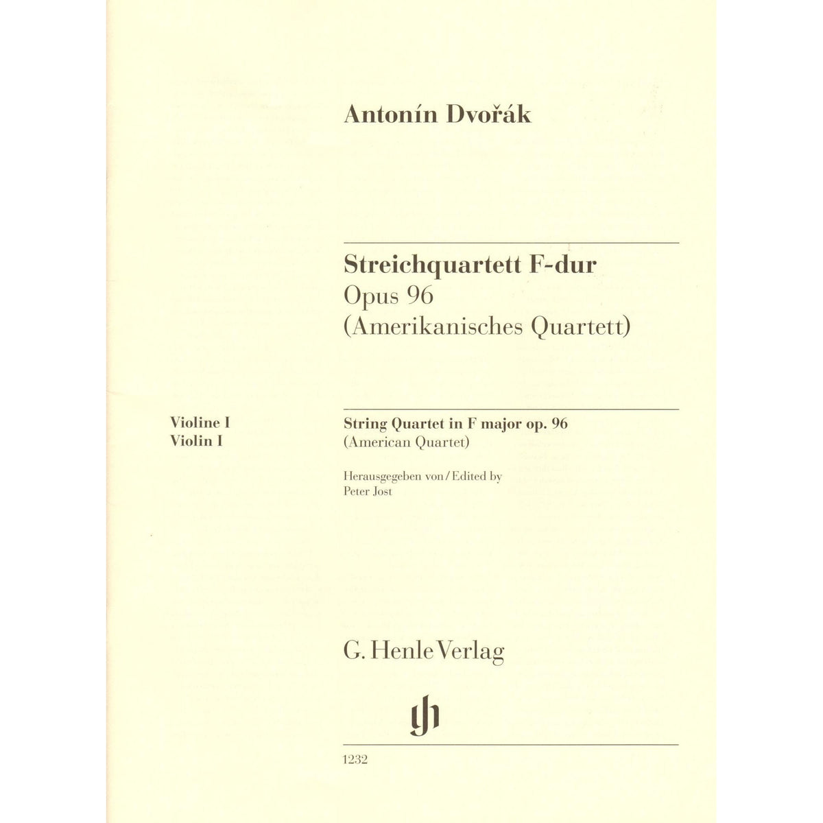 Dvorak, Antonin - String Quartet in F major - Opus 96 - Parts Only - Edited by Peter Jost - G Henle Verlag URTEXT
