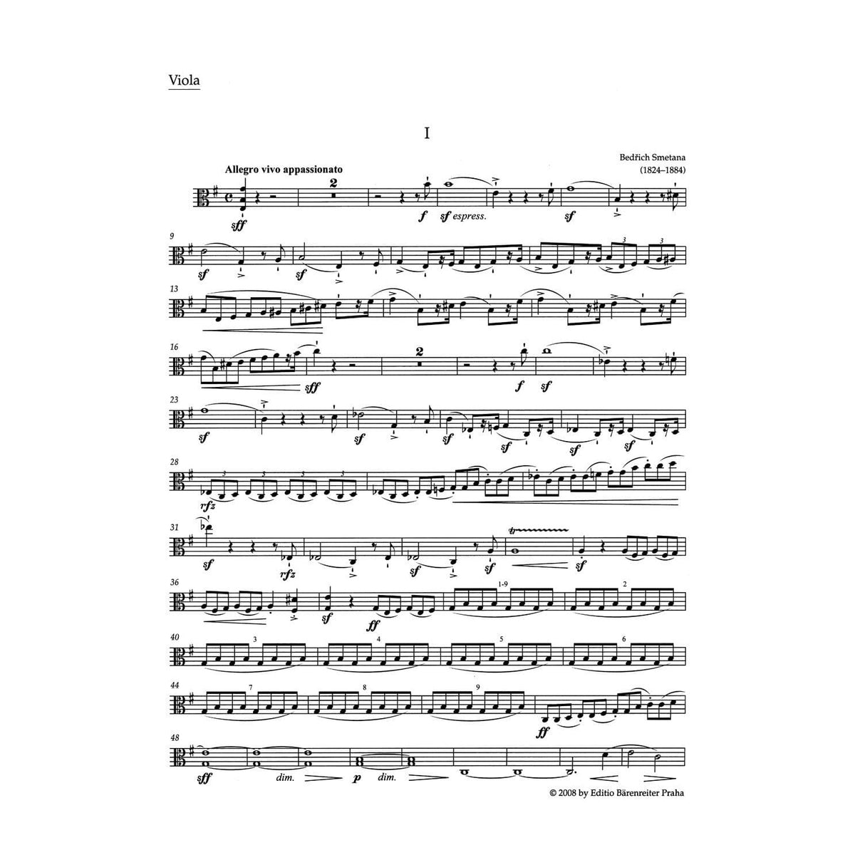Smetana, Bedrich - From My Life, String Quartet No 1 in E Minor - edited by Frantisek Bartos, Josef Plavec, and Karel Solc - Barenreiter