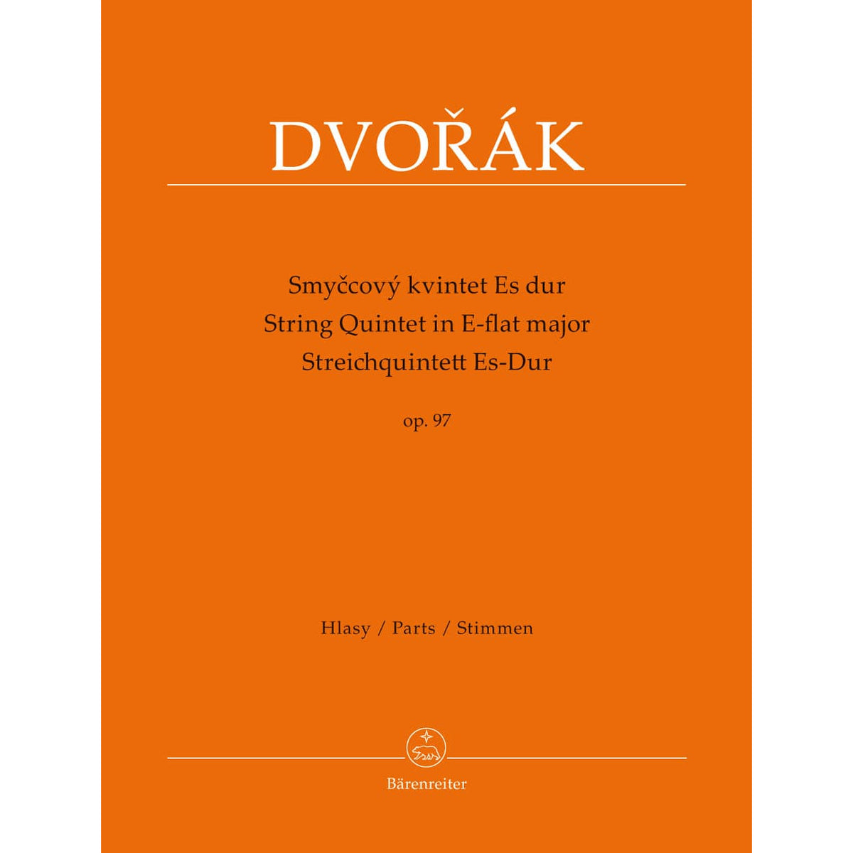 Dvorak, Antonin - String Quintet in E Flat Major, Op 97 - edited by Frantisek Bartos - Barenreiter