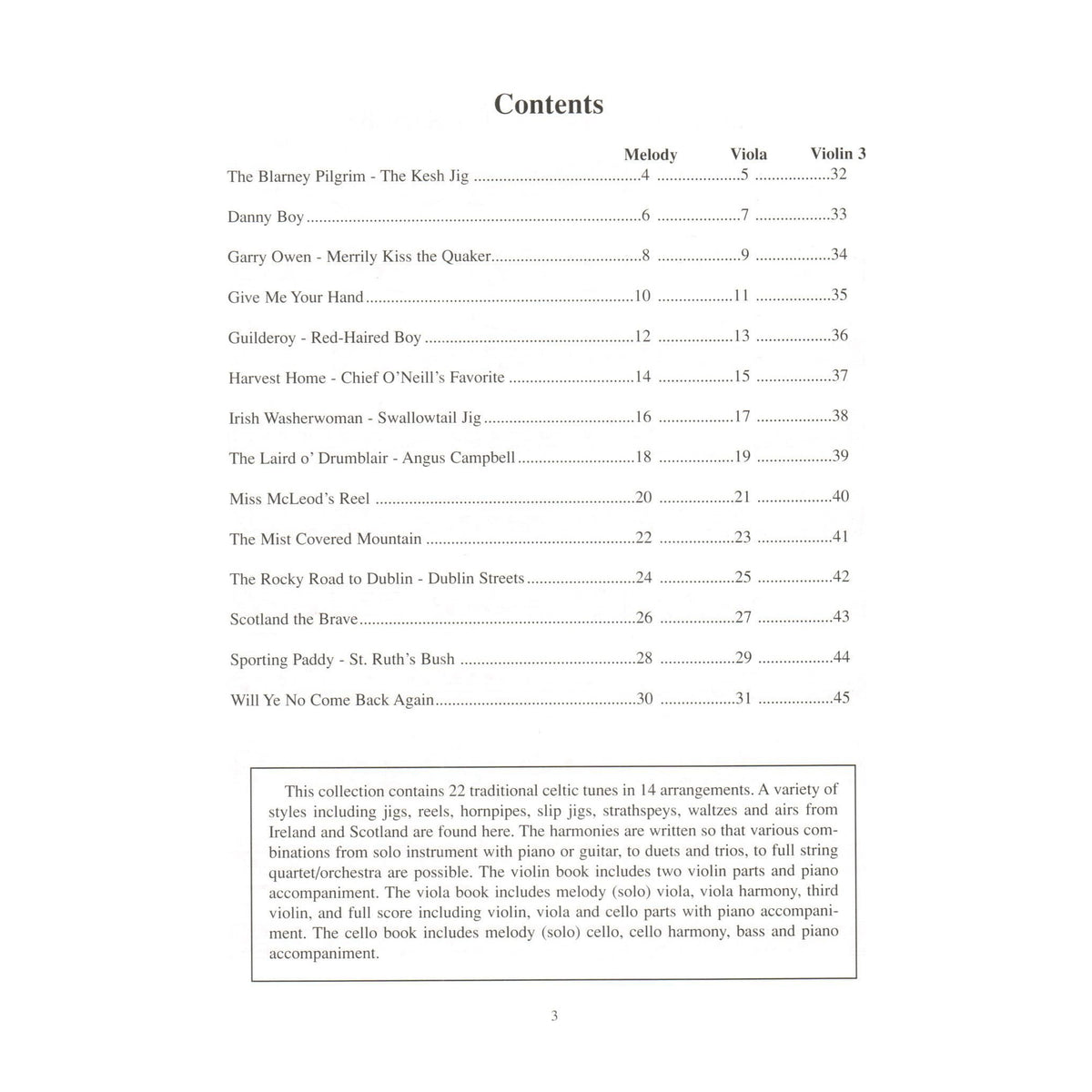 Duncan, Craig - Celtic Fiddle Tunes for Solo and Ensemble - Viola/3rd Violin parts - Ensemble Score included - Mel Bay Publications