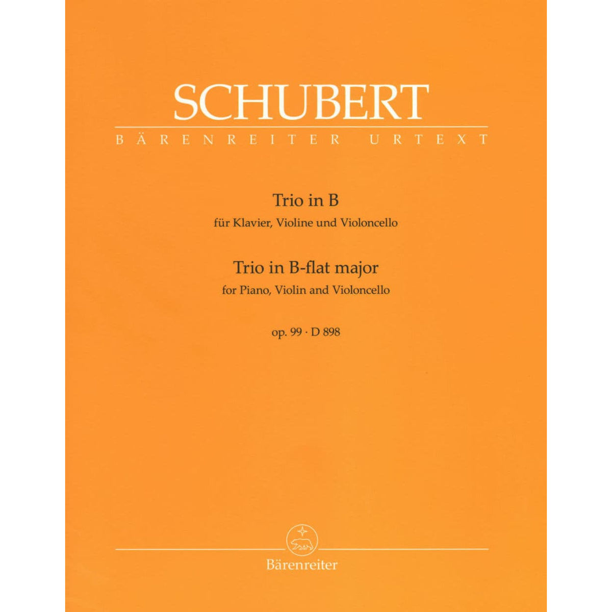 Schubert, Franz - Piano Trio No 1 in B-flat, Op 99, D 898 URTEXT Published by Barenreiter
