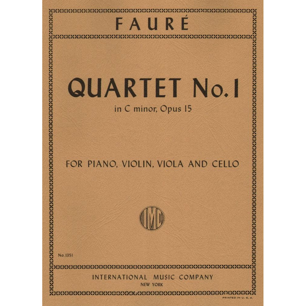 Faure Piano Quartet Op. 15 Sheet Music
