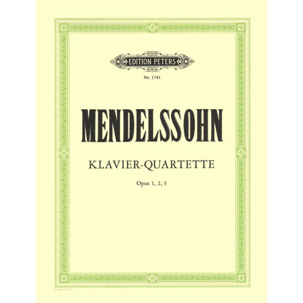 Mendelssohn, Felix - Piano Quartets, Op 1, 2 and 3 - Violin, Viola, Cello, and Piano - Edition Peters