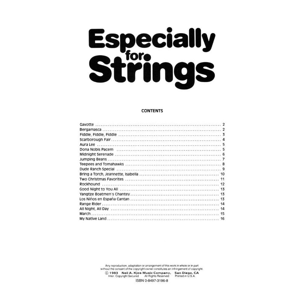 Frost, Robert S - Especially For Strings - Bass - Neil A Kjos Music Co