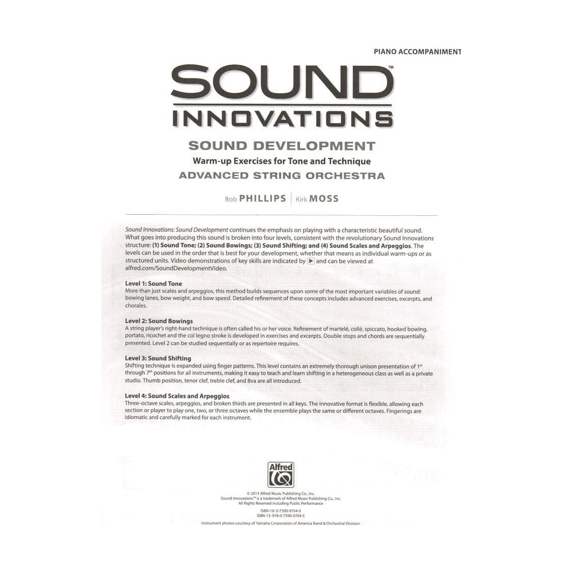 Sound Innovations - Sound Development - Advanced String Orchestra - Piano Accompaniment - Phillips and Moss - Alfred