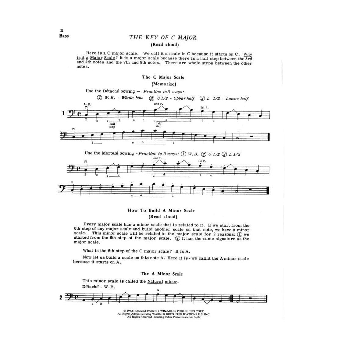 Applebaum, Samuel - Scales For Strings - Book 2 for Double Bass - Belwin/Mills Publication