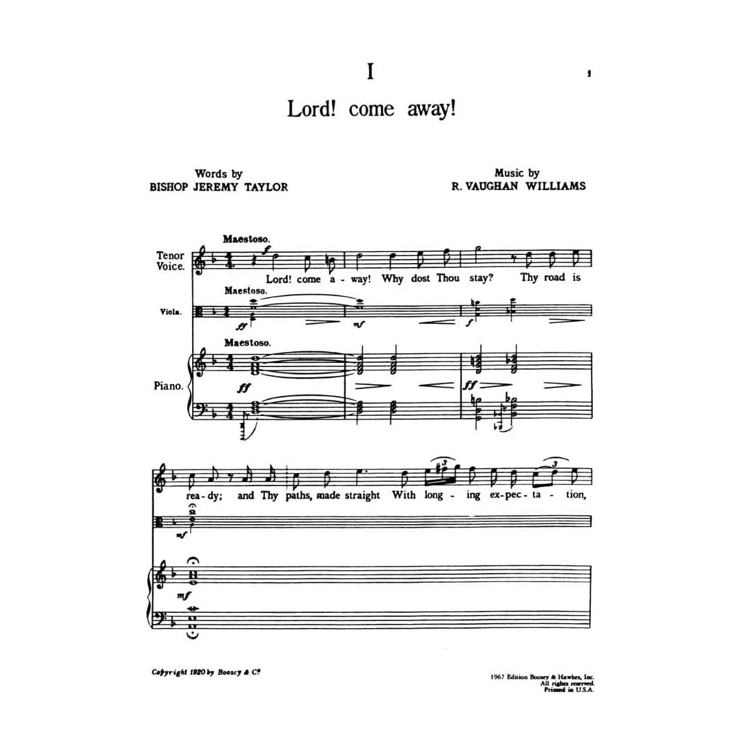 Vaughan Williams, Ralph - Four Hymns, for Viola, Tenor, and Piano Published by Boosey & Hawkes