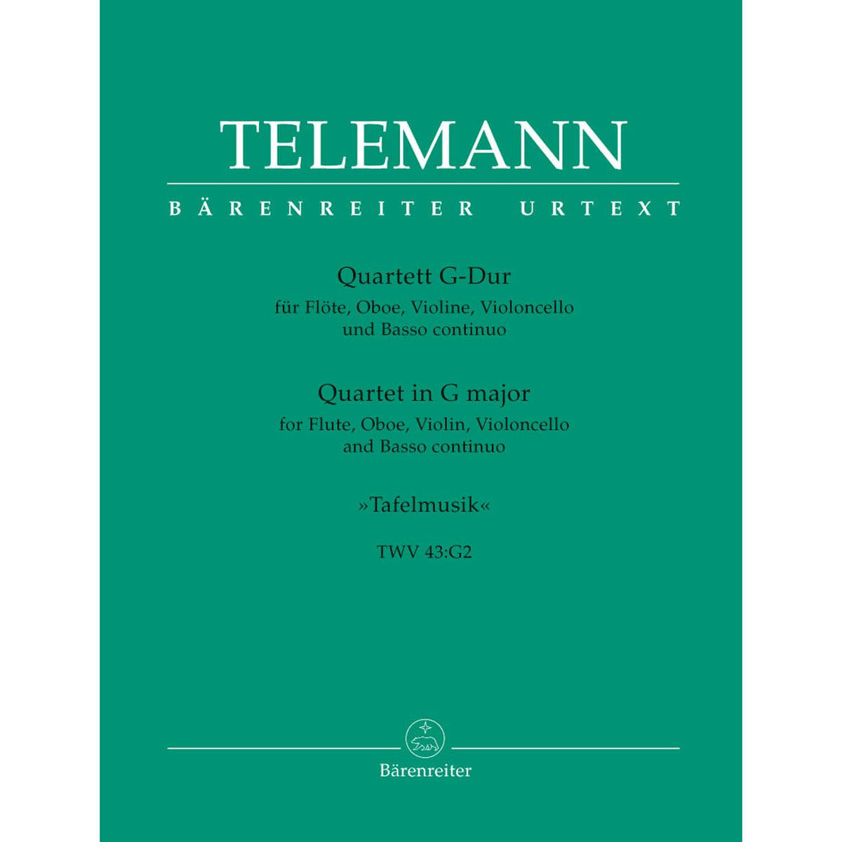 Telemann, Georg Philipp - Quartet in G Major, TWV 43:G2 URTEXT Published by Barenreiter