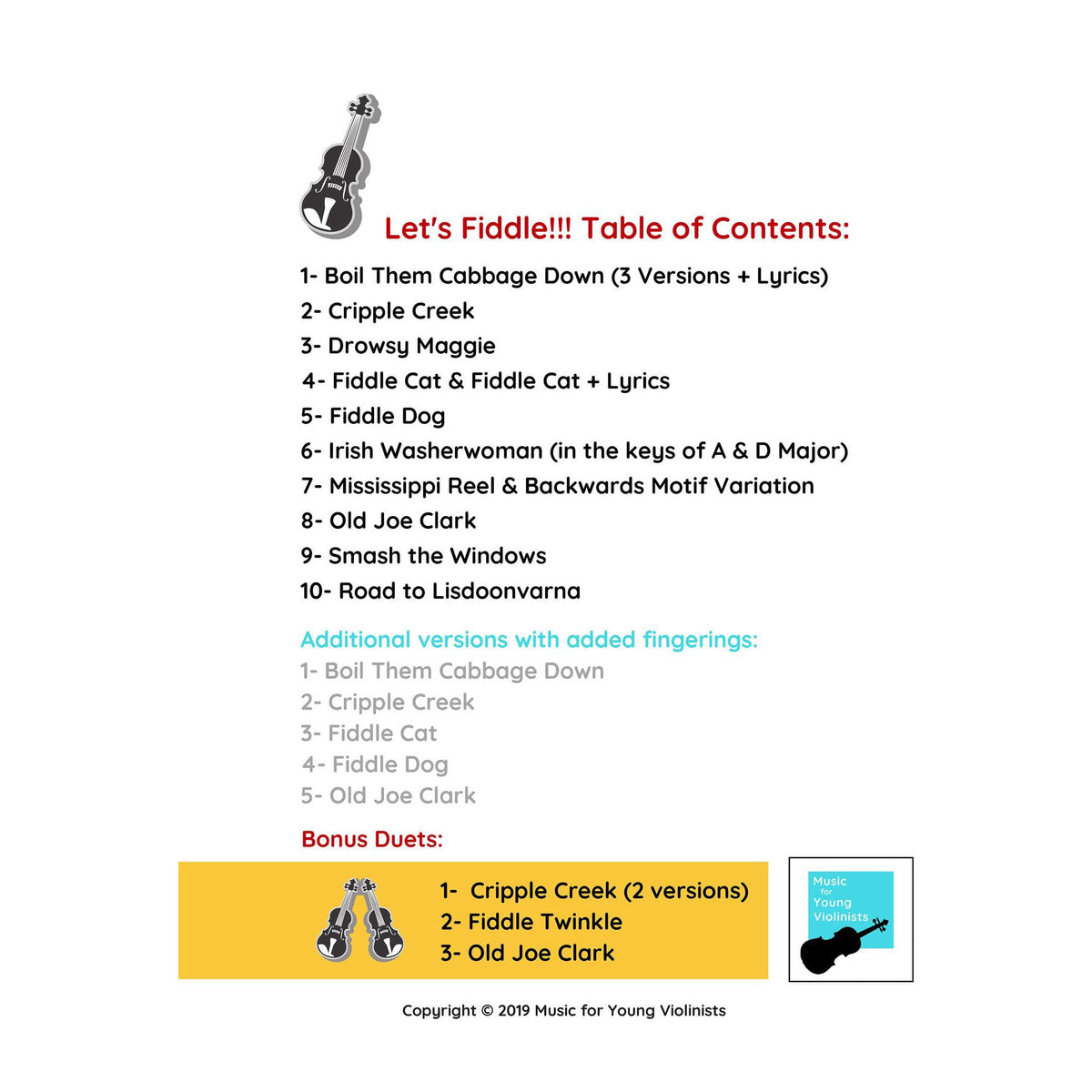 Figi, Heather - Music for Young Violinists: Let's Fiddle! - for Solo Violin - Digital Download