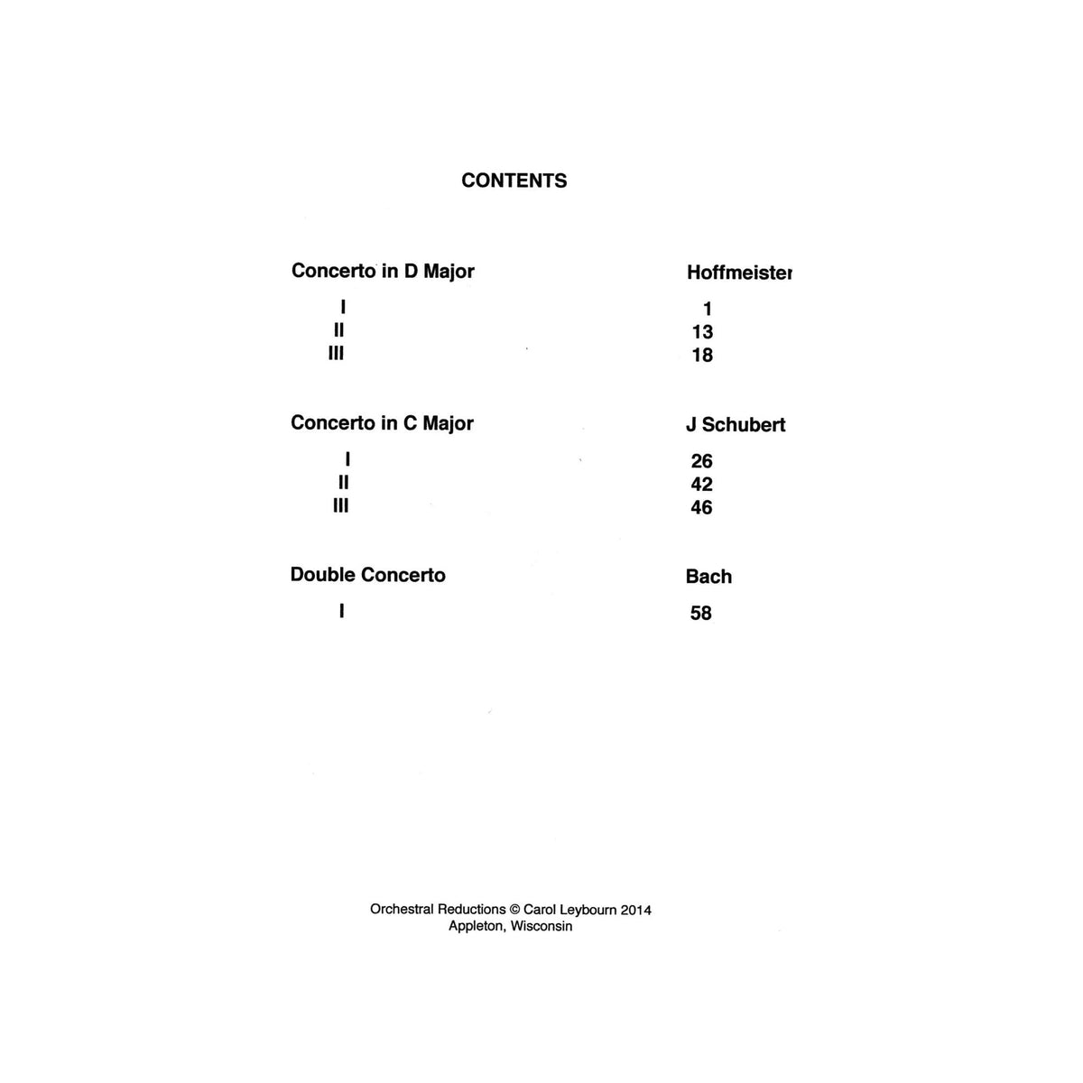Viola Concertos (Volume 2) - Hoffmeister, J. Schubert, and J.S. Bach - PIANO ACCOMPANIMENT ONLY - arranged by Carol Leybourn - Frustrated Accompanist Edition