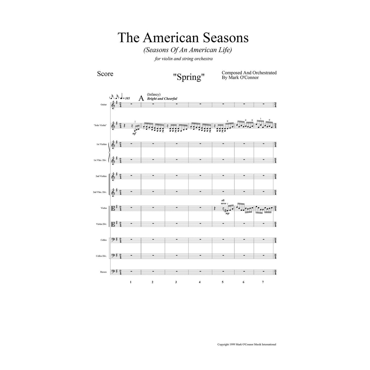 O'Connor, Mark - American Seasons for Violin and String Orchestra - Score - Digital Download