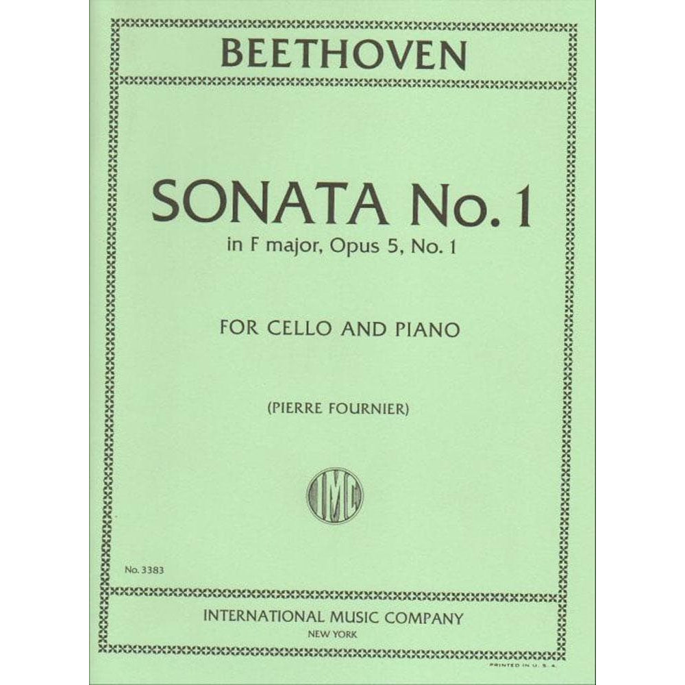 Beethoven, Ludwig - Sonata No 1 in F Major Op 5 for Cello and Piano - Arranged by Fournier - International Edition