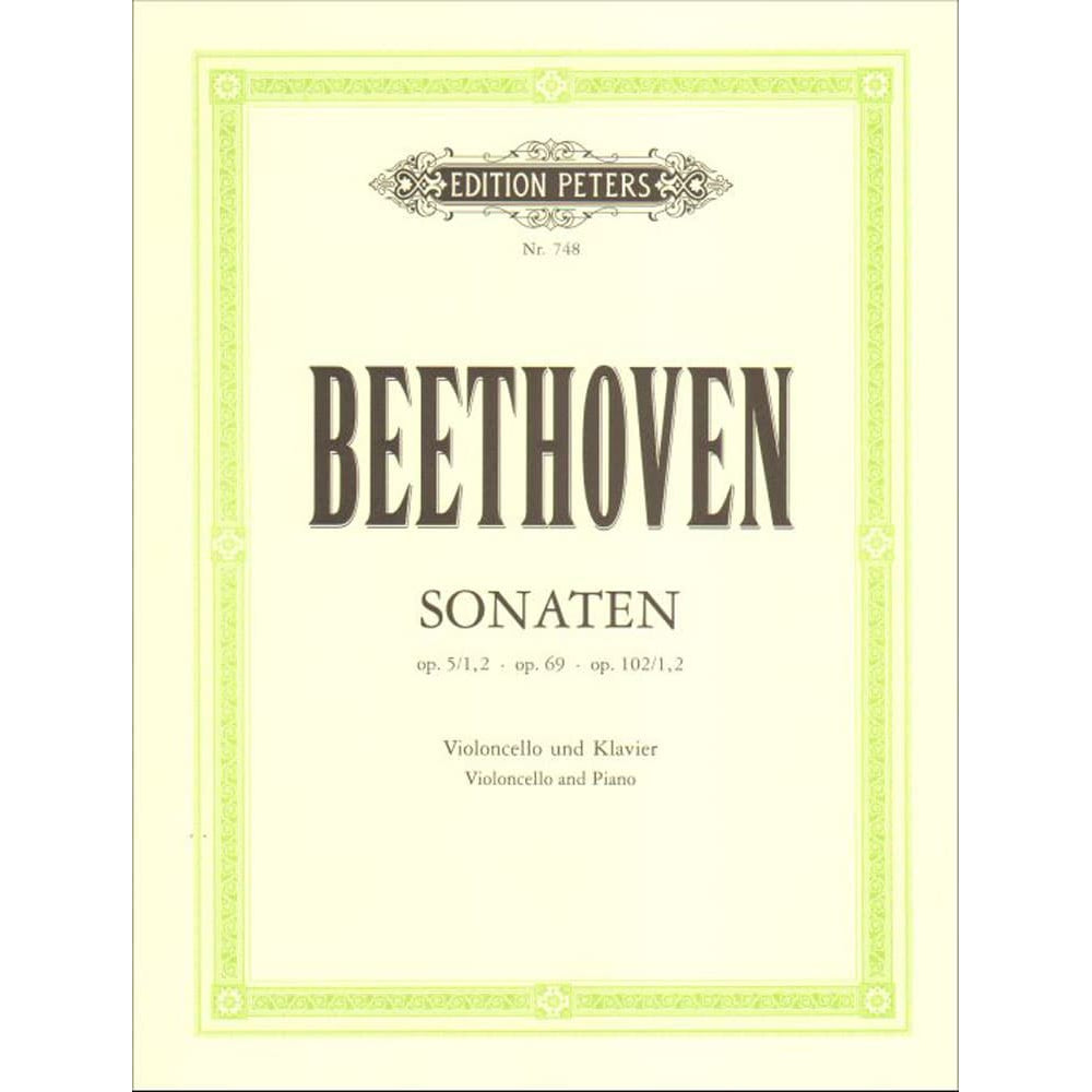 Beethoven, Ludwig - Sonatas Op 5 - 69 -102 for Cello and Piano - Arranged by Schulz - Peters Edition