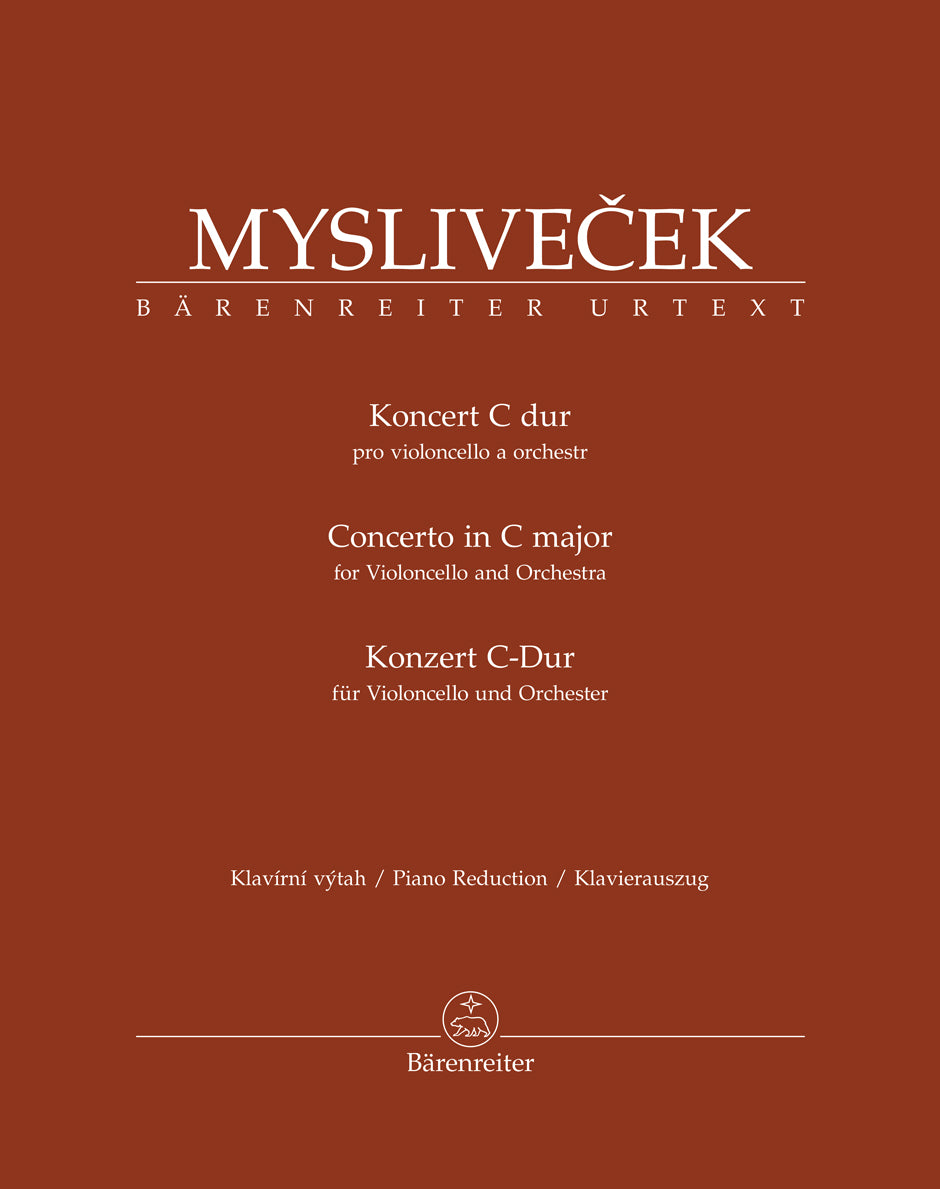Mysliveček, Josef - Cello Concerto in C Major - Cello and Piano - edited by Spurný - Barenreiter Urtext